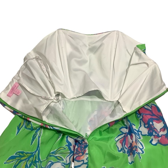 Lilly Pulizer Floral Print Langley Dress Mini Strapless Silk Cotton Blend - Picture 8 of 14